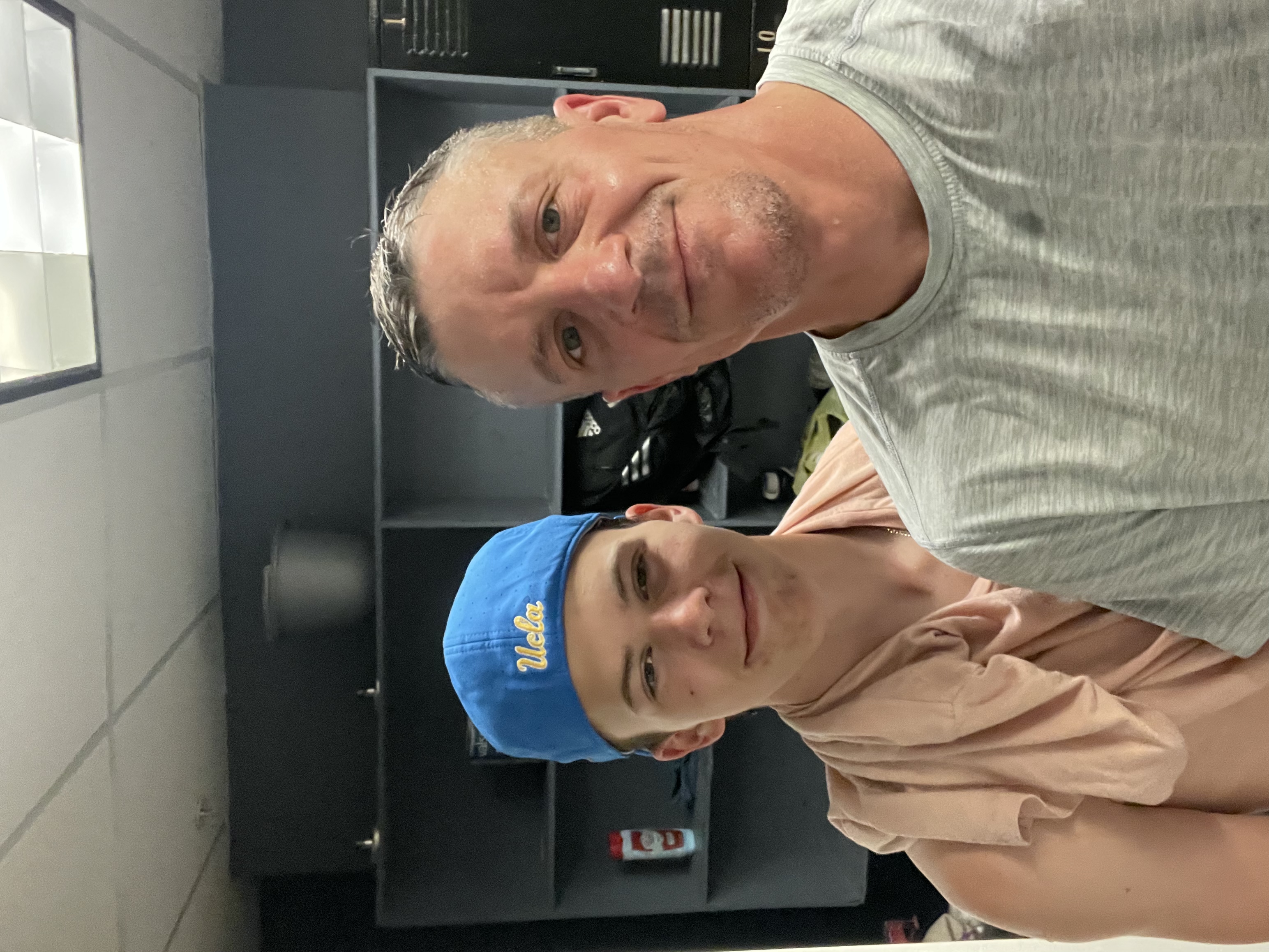 Philip with his son, now grown